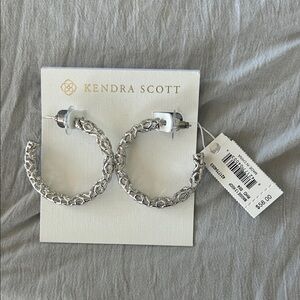 Kendra Scott Silver Link-Textured Hoop Earrings